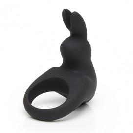 happy rabbit - rechargeable vibrating rabbit cock ring black