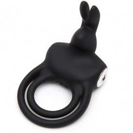 Эрекционное кольцо вибрирующее Happy rabbit заряжаеться через USB чёрное