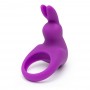 Erekcijas gredzens ar klitora stimulatoru un uzglabāšanas somu - Happy Rabbit violets