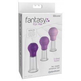 Набор мини помп-присосок Pipedream Fantasy For Her Nipple Enhancer, фиолетовый
