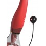 Красный двухсторонний вибростимулятор ultimate pleasure 24k gold luxury edition - 25 см.