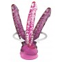 Стеклянный фаллоимитатор-реалистик с силиконовой присоской PipeDream Icicles, розовый