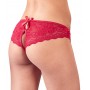 Mežģīņu biksītes ar atvērtu kājstarpi sarkanas XL - cottelli lingerie