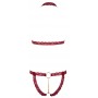 Atvērts mežģīņu apakšveļas komplekts M/L sarkans Cottelli Collection Lingerie