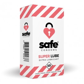 Prezervatīvi ar papildus lubrikantu lateksa 10 gab - Safe