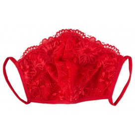 Mask with lace red