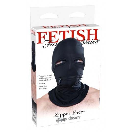 Sejas maska ar rāvejslēdzējiem spandekss fetish fantasy series