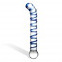 Стеклянный стимулятор для точки G Glas Mr. Swirly 17 см, синий