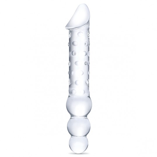 Glas - Double Ended Glass Dildo with Anal Beads