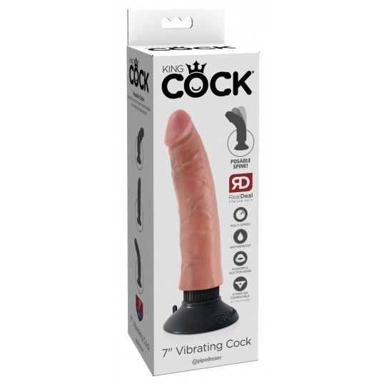 Вибромассажер телесного цвета vibrating cock - 22.5 см.