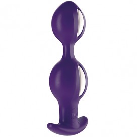 b balls duo anal plug with motion - Fun factory - white dark violet