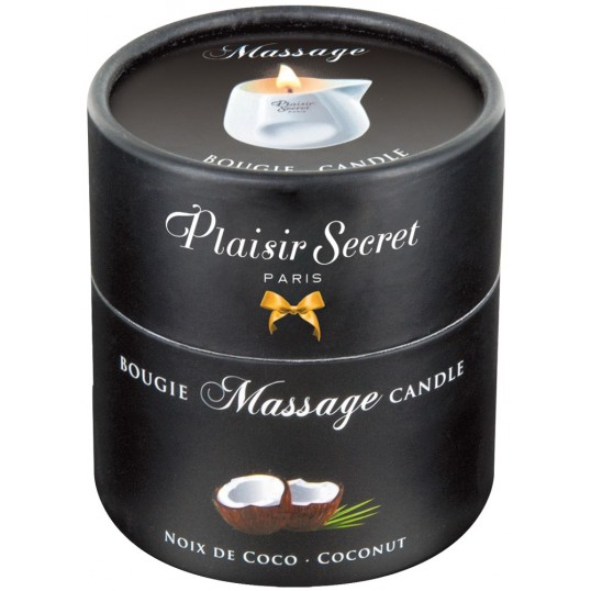 Masāžas svece ar kokosriekstu aromātu 80 ml - Plaisir Secret