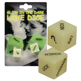 Сувенирные кубики для любовных игр Glow-in-the-dark, 2 кубика