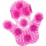 Masāžas cimds ar rotējošām bumbiņām rozā - Simple&True