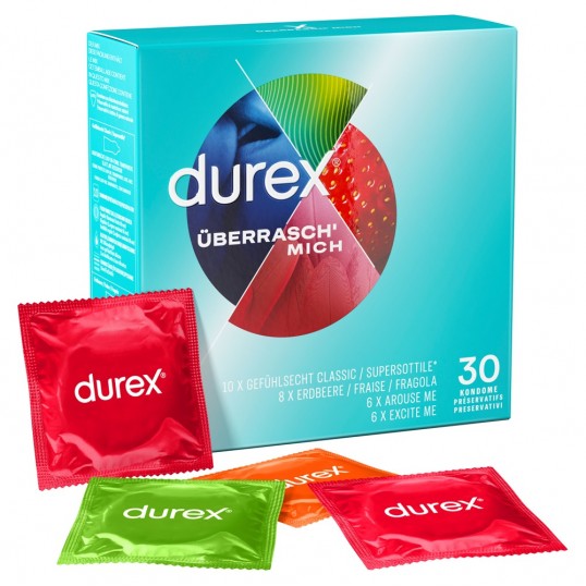Prezervatīvi dažādi lateksa 30 gab - Durex