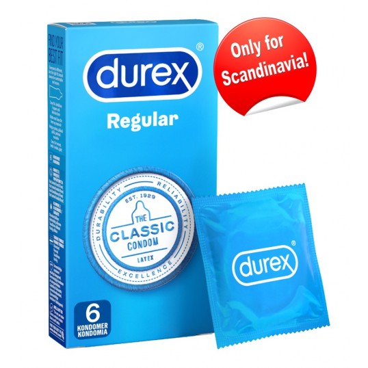 Prezervatīvi lateksa 6 gab - Durex Regular
