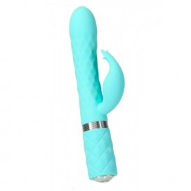 rabbit vibrator with rotating shaft blue - pillow talk