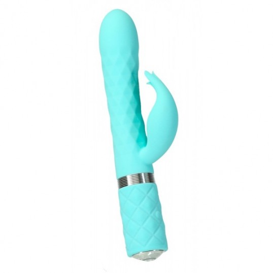 rabbit vibrator with rotating shaft blue - pillow talk