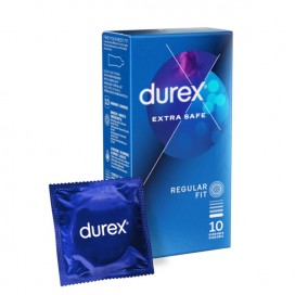 Прочные презервативы с дополнительным лубрикантом 10 шт - Durex