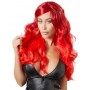 Wig red wavy long