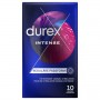 Prezervatīvi ar tekstūru un stimulējošu gelu sievietēm lateksa 10 gab - Durex Intense Orgasmic