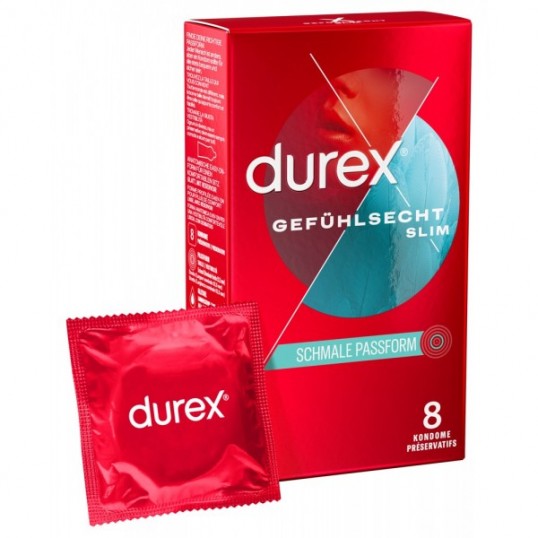 Eriti pikad latekskondoomid 8 tk - Durex Slim Fit