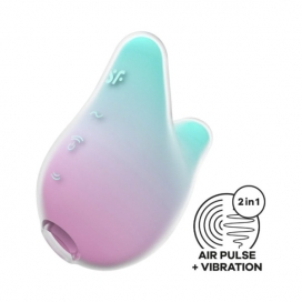 Klitora gaisa pulsators ar vibrācijām rozā/zaļš - Satisfyer Mermaid Vibes