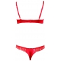 Avatud pitsiline pesukomplekt 85b/l punane cottelli collection pesu