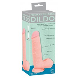 Realistlik dildo 20cm ihuvärvi - meditsiiniline silikoon