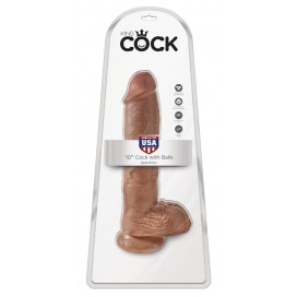 Klassikaline dildo 27cm pruun munanditega - king cock