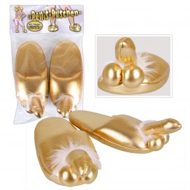 Penis slippers gold