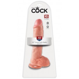 Большой фаллоимитатор с мошонкой 10" cock with balls на присоске - 25,4 см.