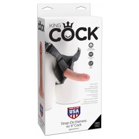 Strap-on dildo ar biksītēm miesas krāsā 14 cm - King Cock