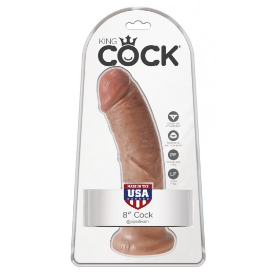 King cock 8 inch skin-coloured