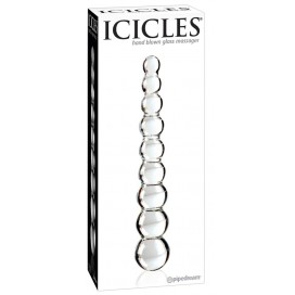 Eritiline 22,5 cm läbipaistev klaasist dildo - icicles nr. 2