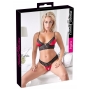 Apakšveļas komplekts ar šķēlumu s melns/sarkans cottelli collection lingerie