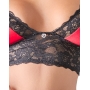 Apakšveļas komplekts ar šķēlumu s melns/sarkans cottelli collection lingerie