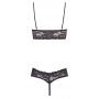 Apakšveļas komplekts ar šķēlumu s melns/sarkans cottelli collection lingerie
