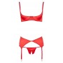 Сексуальное нижнее бельё эротическое shelf bra set red 85c/l