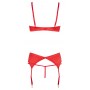 Сексуальное нижнее бельё эротическое shelf bra set red 85c/l