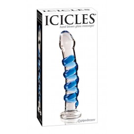 Īpašais dildo 18,5cm caurspīdīgs stikla - icicles no. 5