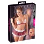 Aluspesu komplekt seelikuga m valge/punane cottelli collection lingerie