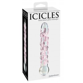 Īpašais dildo 17,8cm caurspīdīgs stikla - icicles no. 7