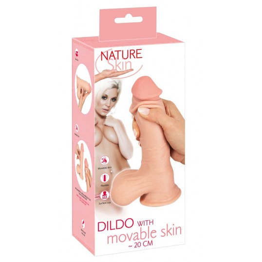 Dildo ar staipīgu ''ādu'' 20cm miesas krāsa - Nature Skin