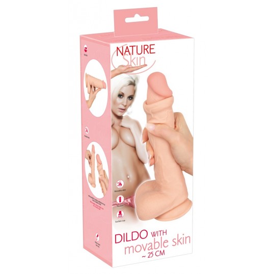 Dildo ar staipīgu ''ādu'' 25cm miesas krāsa - Nature Skin