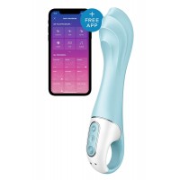 Piepūšams truša vibrators ar aplikāciju zils - SATISFYER AIR PUMP BUNNY 5