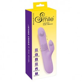 Grūdienu truša vibrators ar rotējošām pērlītēm rozā - Sweet smile