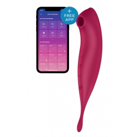 GAISA PULSATORS/EROGĒNO ZONU VIBRATORS - SATISFYER TWIRLING PRO CONNECT APP sarkans