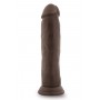 DR. SKIN PLUS 9 INCH POSABLE THICK DILDO CHOCOLATE