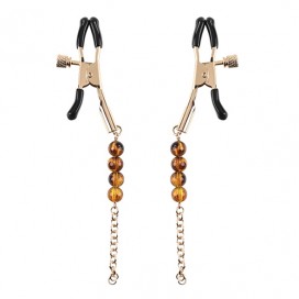 Merevaiguvärvi nibu klambrid - Sportsheets Amber Beaded Nipple Clamps